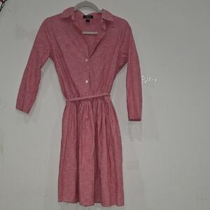 Lands' End Pink Long Sleeve Dress